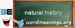 WordMeaning blackboard for natural history